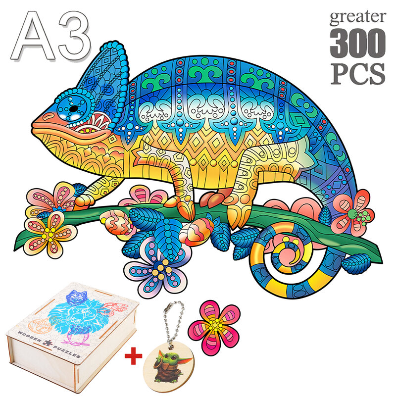 Wykwintne drewniane puzzle elegancki kształt zwierząt puzzle dla dorosłych dzieci jaskrawe kolory dinozaur Deer intelektualna zabawka