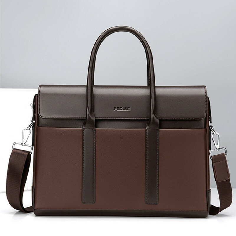 Luxury Men Genuine Leather Briefcase Office Handbag Large Capacity Male Shoulder Messenger Bag Business Laptop Bag