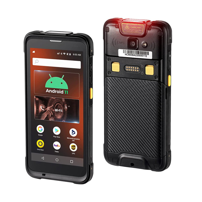 Scanner de codes-barres Android avec poignée odor, ordinateur mobile Android 11, déterminer PDA robuste, 5.5 pouces