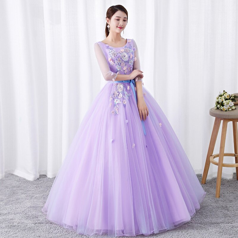 Ball Gown Quinceanera Dresses Appliques Tulle Prom Birthday Party Gowns Vestido De Anos 15 Sweet 16
