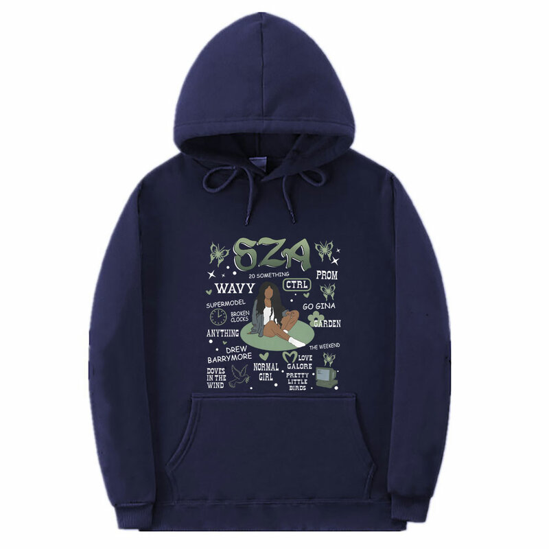 Rapper SZA Ctrl-Sudadera con capucha de algodón para hombre, ropa de calle de gran tamaño, estilo Vintage, Hip Hop, informal, Unisex