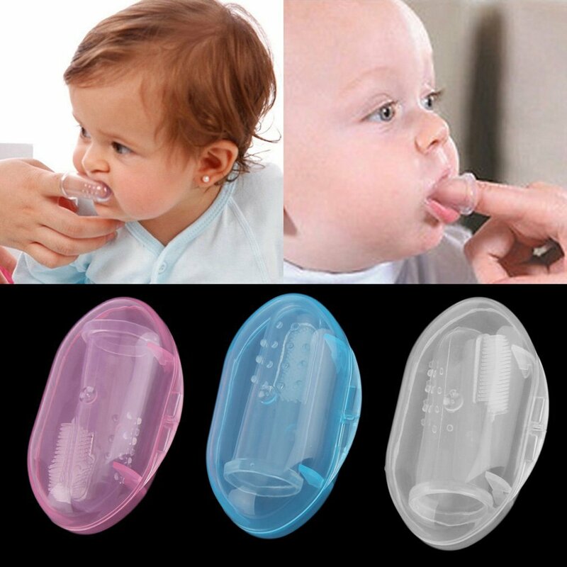 1 Pcs Cute Baby Infants Kids Safe Bendable Teether Training Teeth Soft Silicone Toothbrush Finger Toothbrush Gum Brush for Bebe