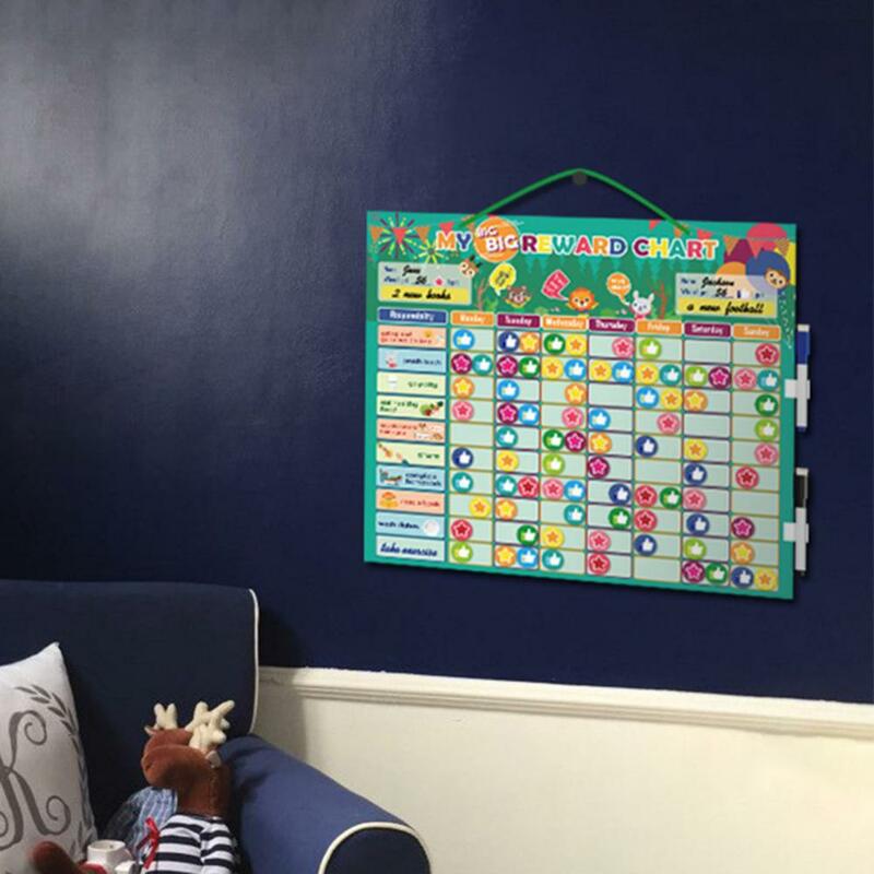 Tabla de tareas de comportamiento de recompensa magnética, tabla educativa, calendario, juguete para niños
