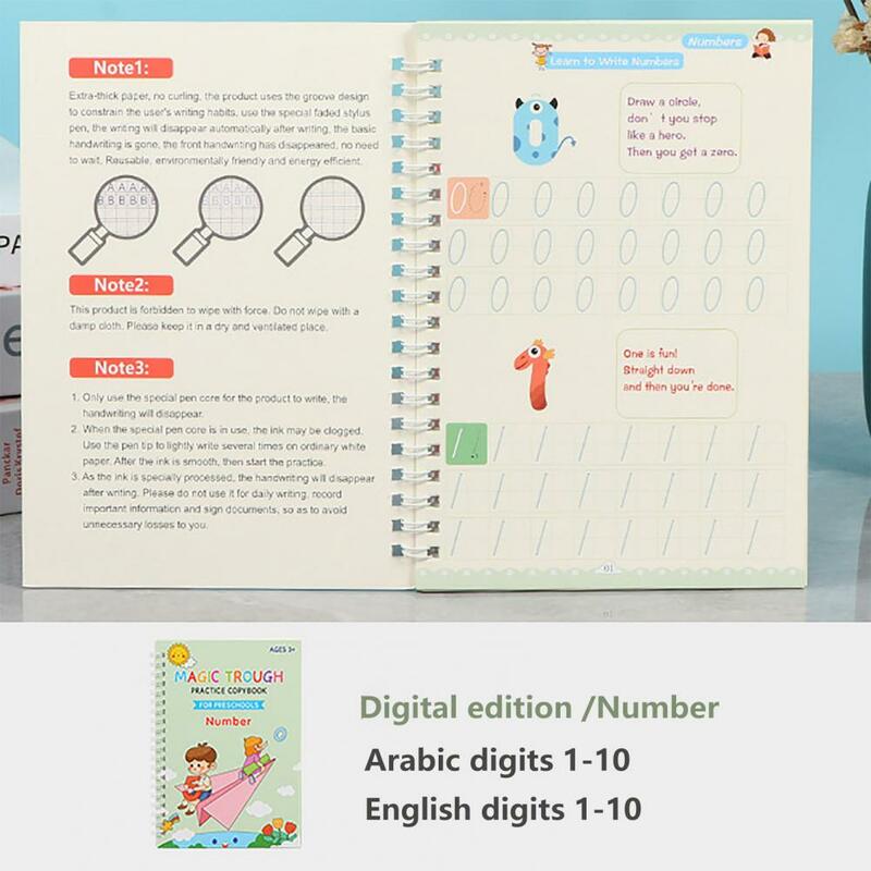Reutilizável alfabeto escrita prática livro para crianças, caligrafia prática, Copybook Set for Kids, caligrafia