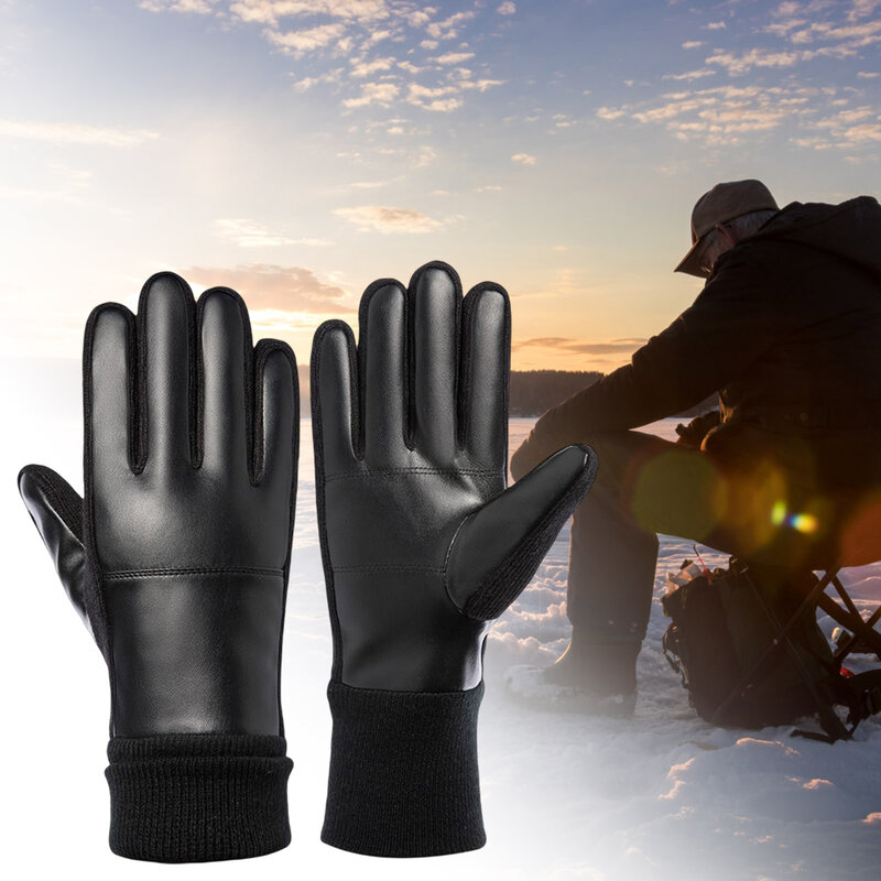 Guantes cálidos de cuero para motocicleta para mujer, accesorios de invierno para enviar mensajes con pantalla táctil