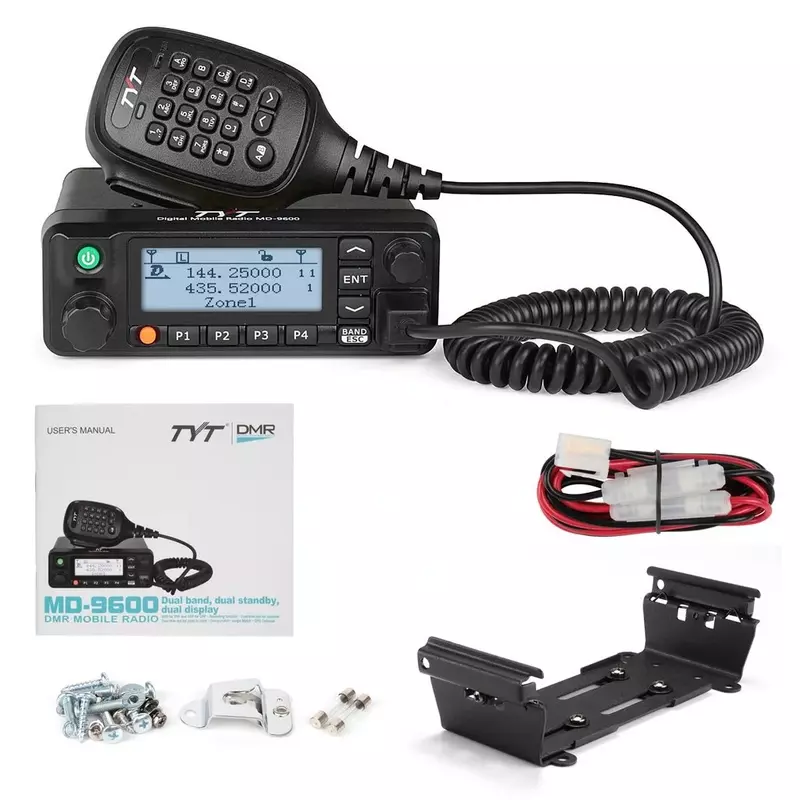 TYT-Transceptor Sem Fio para Carro, Rádio Móvel, DMR, Analógico, VHF, UHF, Dual Time Slot, Criptografia, Fit Motorola, GPS Opcional, MD9600, 50W