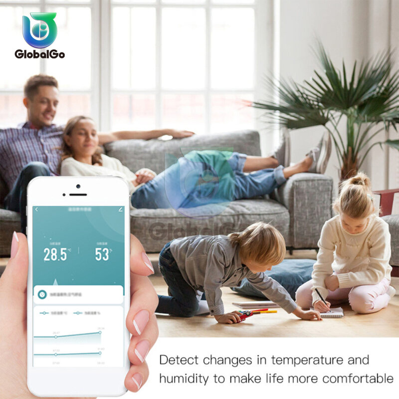 Tuya zigbee/wifi inteligente temperatura e umidade sensor detector de umidade higrômetro termômetro casa inteligente trabalho segurança