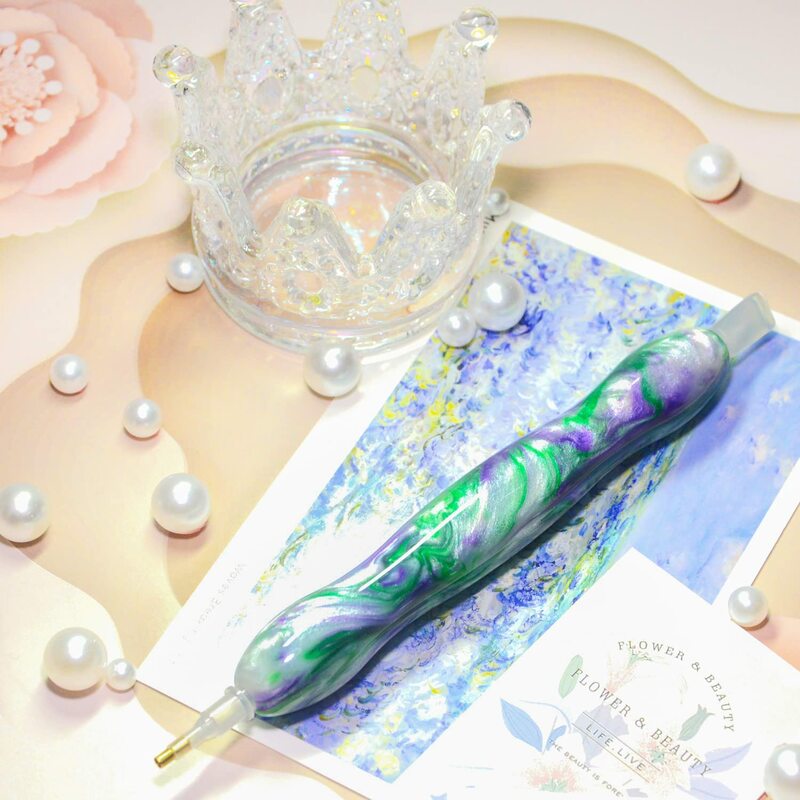 Handmade Resin 5D Diamond Painting Art Drill Pen Stylus Kit Tool Accessories and Diamond Paint Art Pen Tips Heads Placer and Wax