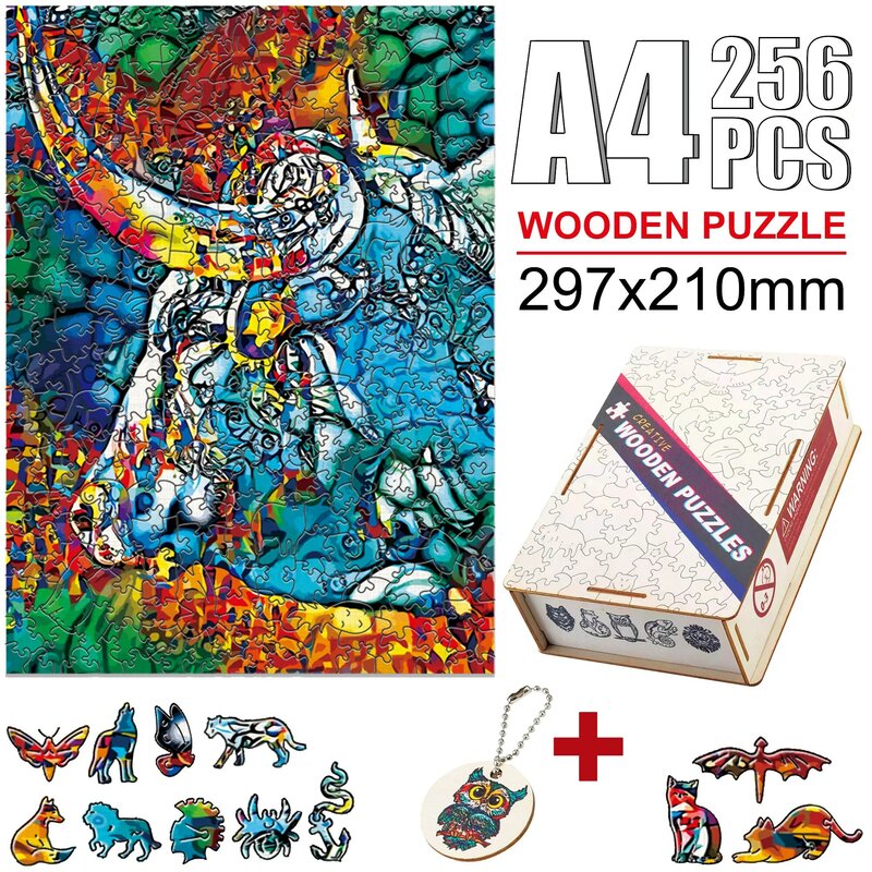 Unique Animal Jigsaw Puzzles Adults Colorful DIY Wooden Crafts Kids Birthday Gifts Parent-Child Educational Interactive Games
