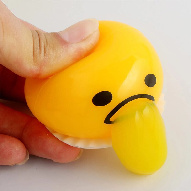 Mainan lucu lengket saudara kuning telur muntah telur telur kuning telur tentara malas bola muntah dekompresi mainan lucu