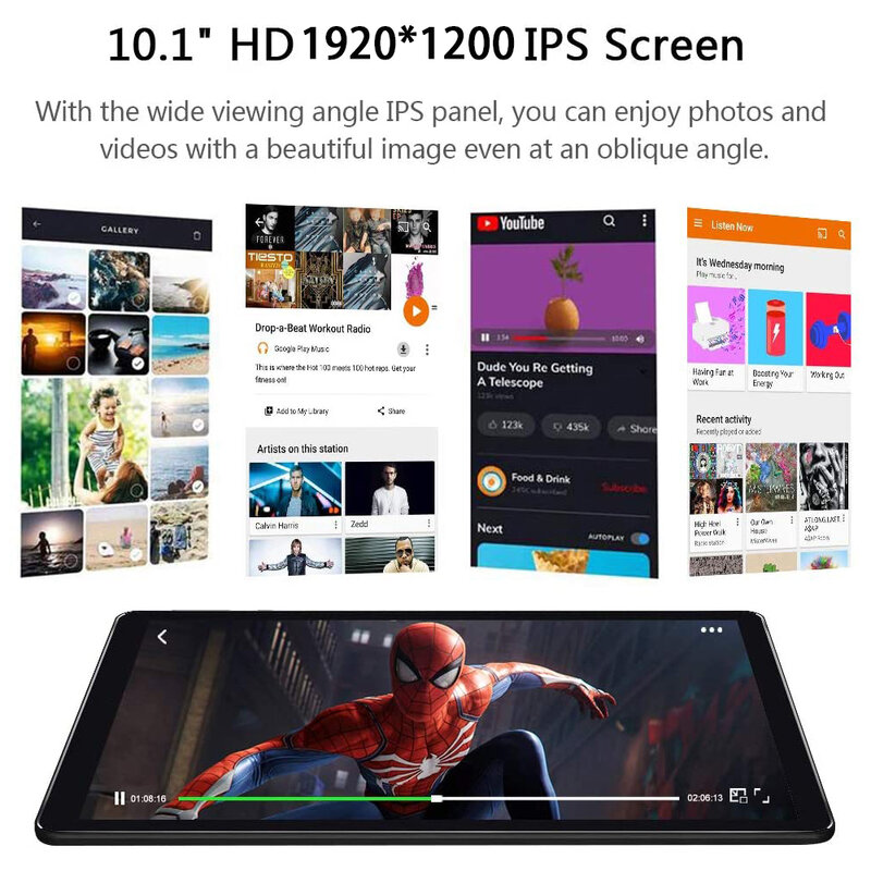 Tablet Model Baru Tablet 10.1 Inci Android 10.0 6GB RAM ROM 64GB 4G LTE 5G WiFi Bluetooth GPS 6000MAh Baterai Tipe C Tablet PC