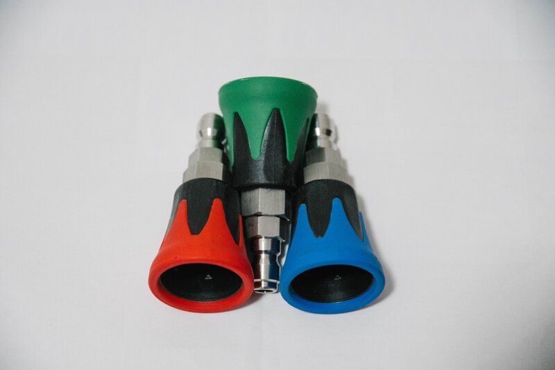 Drision 1/4 "nowy wysokociśnieniowy końcówki do dyszy natryskowy Premium z kolorowym uchwyt dyszy gumowym ochraniaczem dla myjka ciśnieniowa
