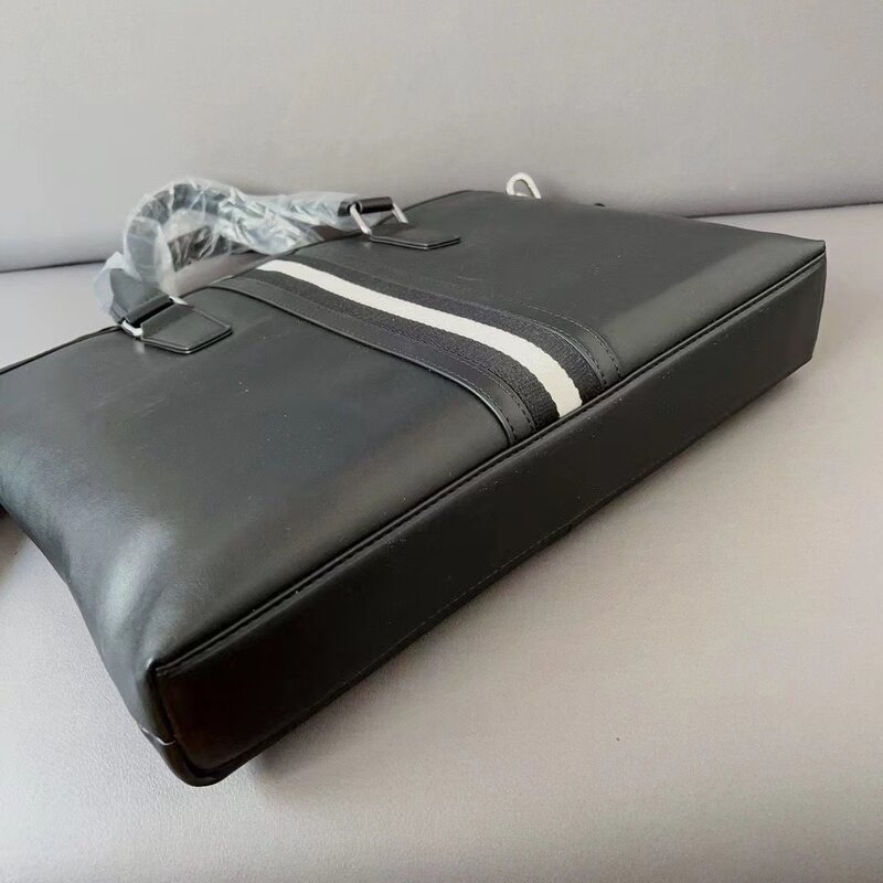 Luksusowa torba na teczki w stylu B z modnym wzorem biznesowym męska skóra torebka na ramię torebka na komputer o dużej pojemności