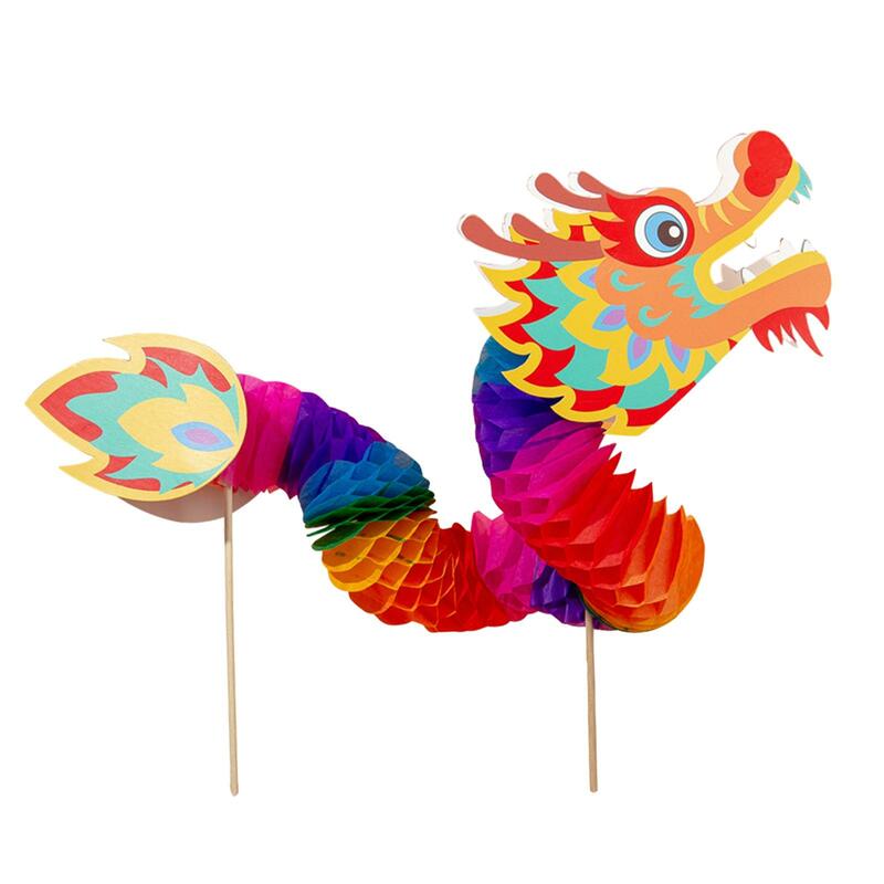 Dragão de papel chinês 3D educação brinquedo, decoração para festa, Natal, ao ar livre