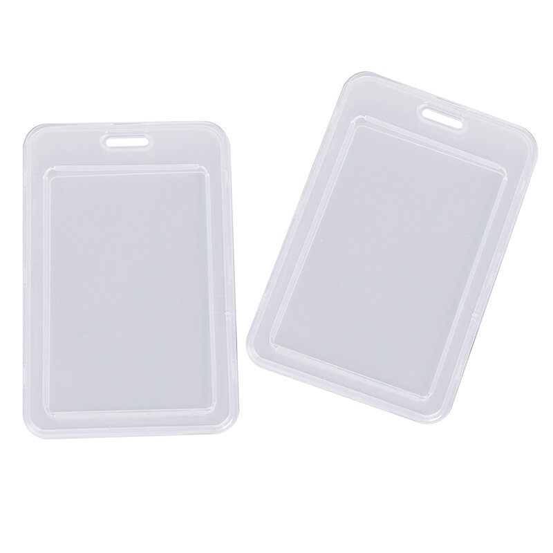 2 Stuks Eenvoudige Transparante Plastic Naam Kaart Cover Bankkaarthouder