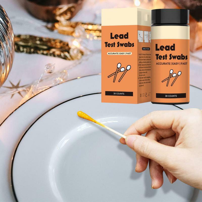 Lead Test Swabs akurat timah cek penyeka 30 Pcs hasil dalam 30 detik tes timah instan untuk dicat kayu plester logam Drywall