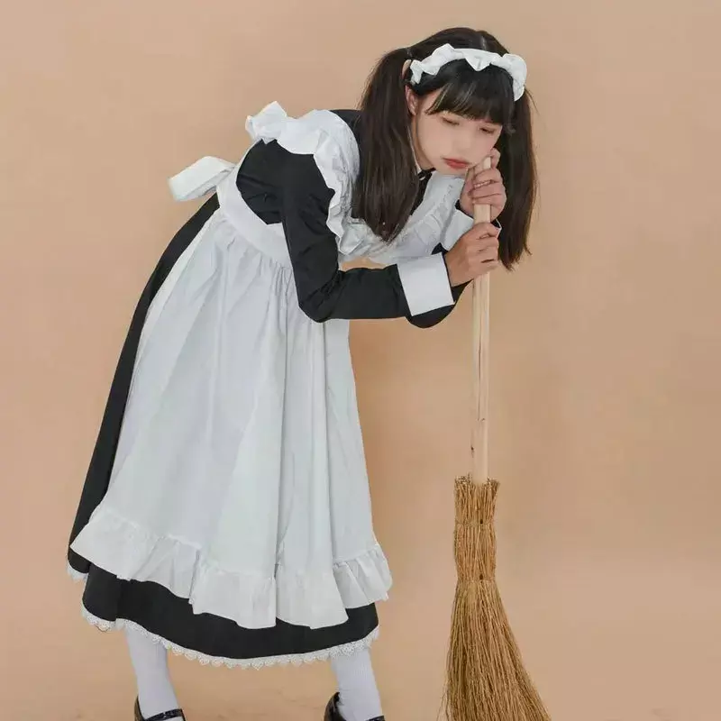 Anime Long Dress French Court Maid Dress Cosplay Costume Women Girl Dress Outfit Christmas Halloween Carnival Party Gifts