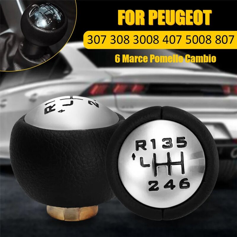 Auto Gear Shift Knob 5 6 Speed Interior Parts for Peugeot 307 308 3008 407 5008 807 for Citroen C3 C4 Lever Ball Car Accessories