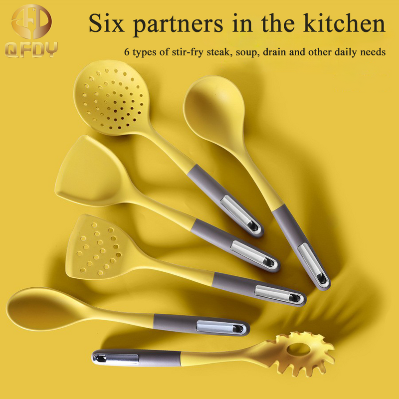 Set di utensili da cucina con spatola a due colori in silicone resistente alle alte temperature ad alto livello di aspetto accessori per utensili da cucina