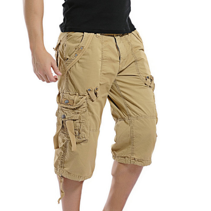 TPJB-pantalones cortos de camuflaje para hombre, pantalón corto de carga, sin cinturón