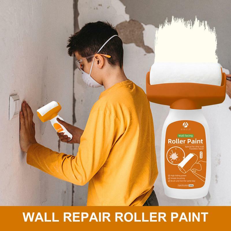 Wall Repair Roller Stick Brush Set, Ferramentas de Melhoria Spackle para Paredes, Household, 2 em 1, 500g