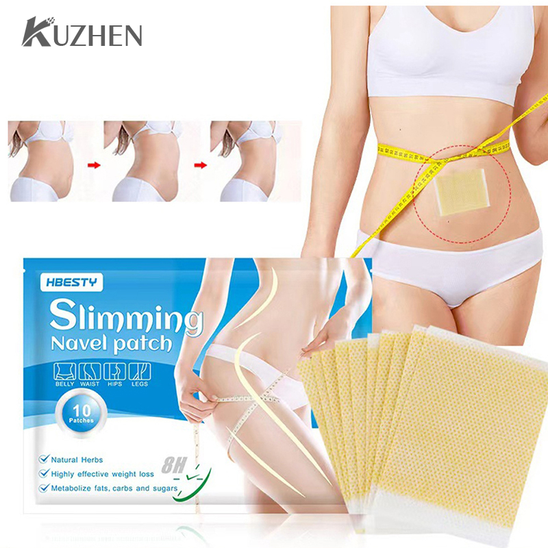 10Pcs Belly Slimming Patch Fast Burning Fat Lose Weight Detox Abdominal Navel Sticker Dampness-Evil Removal Improve Stomach Tool