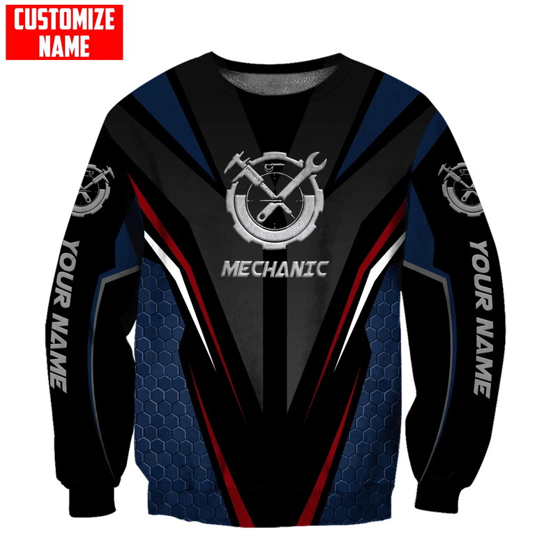 PLstar Cosmos Personalized Name Mechanic Metal 3D All Over Printed Men's Hoodie & Sweatshirt Unisex Casual zip hoodies DK538