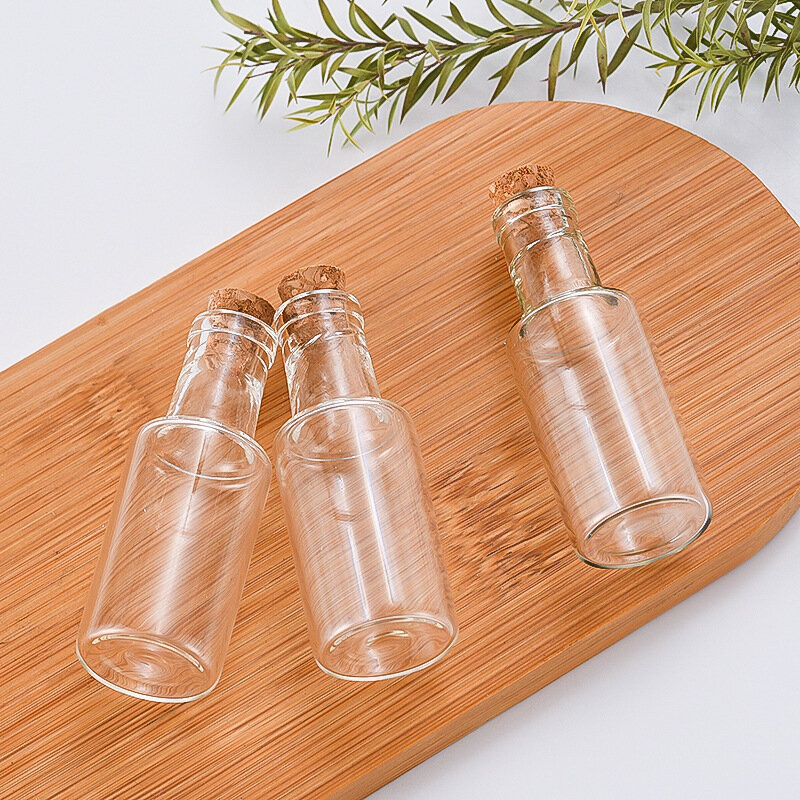 Mini Glass Bottles with Cork DIY Birthday Gift Transparent Empty Message Wishing Bottle Christmas Wedding Party Decoration