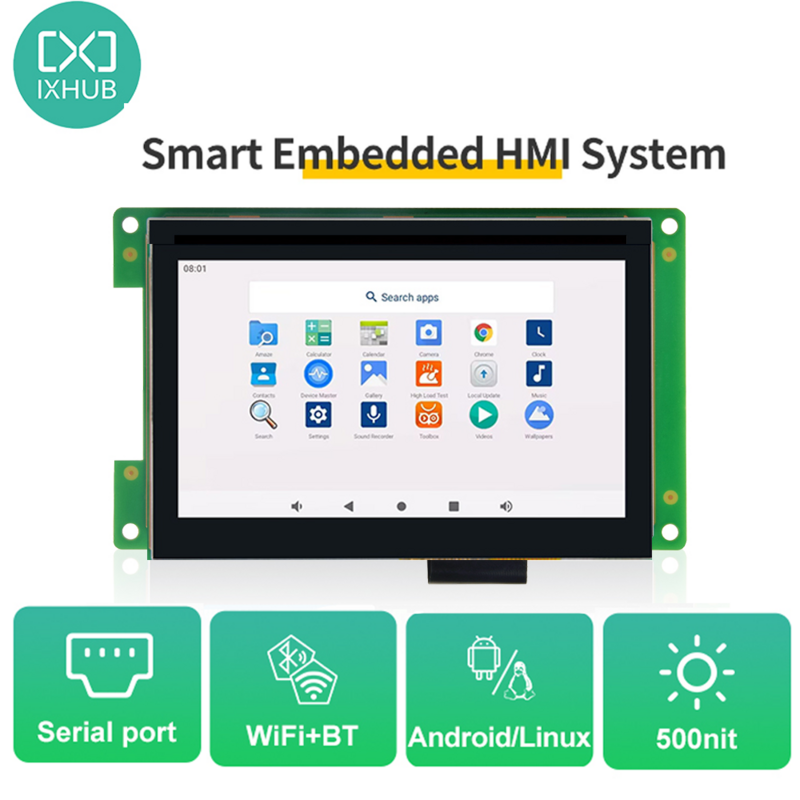 IXHUB-Smart Display Screen, HMI, 4GB de RAM, 128GB Flash, Arduino LVGL, WiFi e Bluetooth, 4.3 ", 480x800, RGB, Módulo TFT LCD