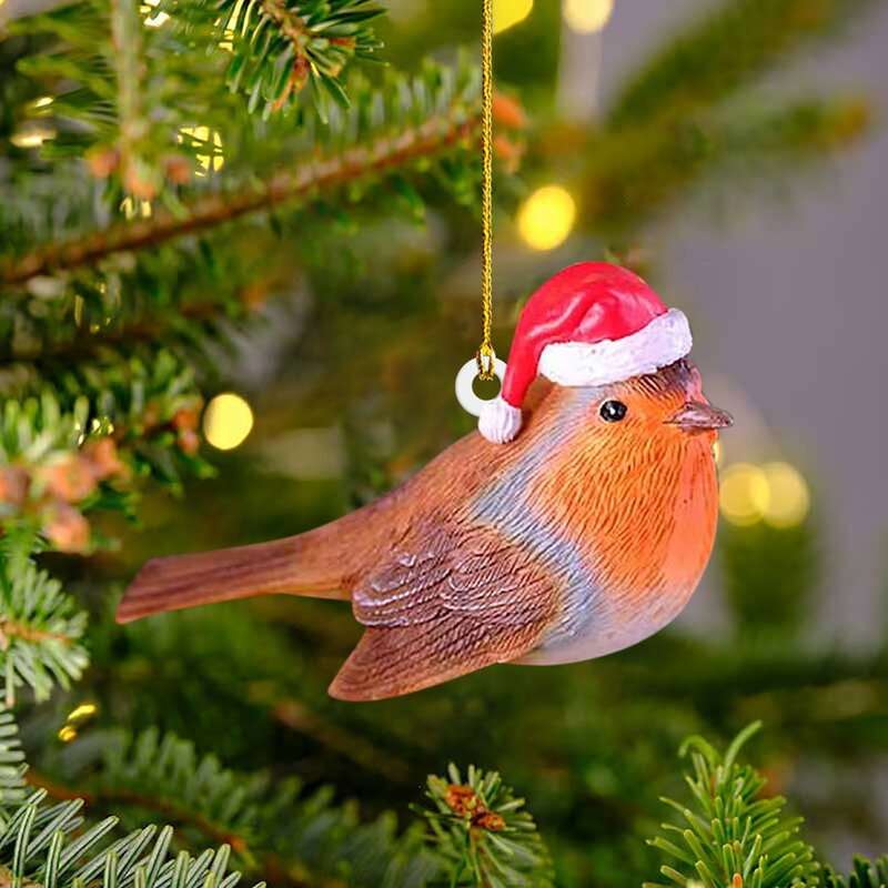 عيد الميلاد الاكريليك الحيوان قلادة شجرة عيد الميلاد زخرفة شجرة عيد الميلاد زينة معلقة المنزل 2023 السنة الجديدة لعبة نافيداد نويل الطبيعية