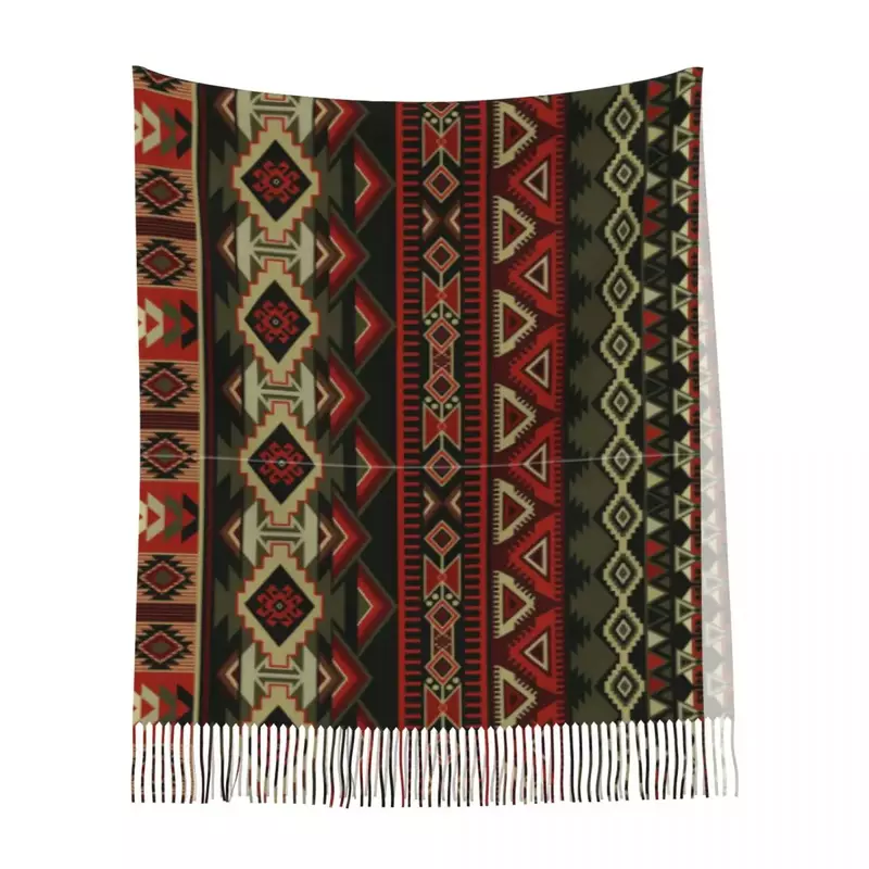 Geometrische Ornament Keramiek Behang Textiel Web Kaarten Vrouwen Pashmina Sjaal Wraps Franje Sjaal Lang Groot