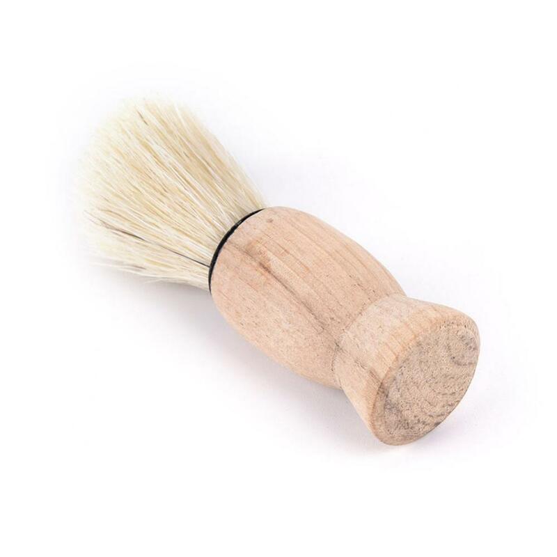 Escova De Barbear De Cabelo De Texugo De Madeira Com Alça Para Homens, Ferramenta De Limpeza De Barba