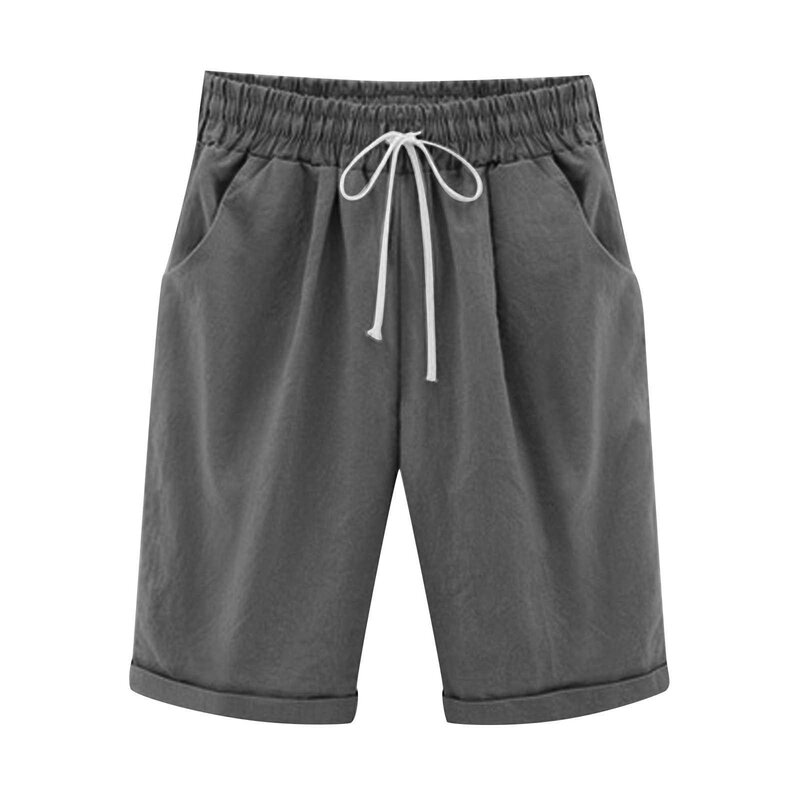 Pantalones cortos deportivos para mujer, Bermudas de algodón, informales, transpirables, de pierna recta, talla grande 4XL, 2024