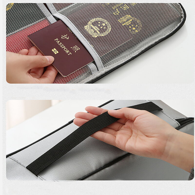대용량 휴대용 카드 슬롯 메쉬 가방, 문서 및 문서 보관 가방, 절연 가정용 암호 가방, 3 자리
