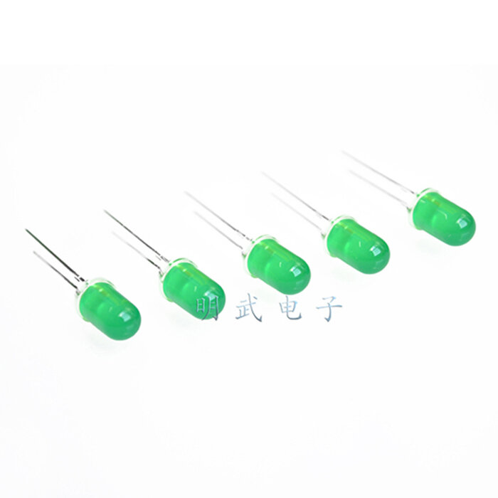 発光ダイオード,緑と緑の蛍光管,100個,5mm