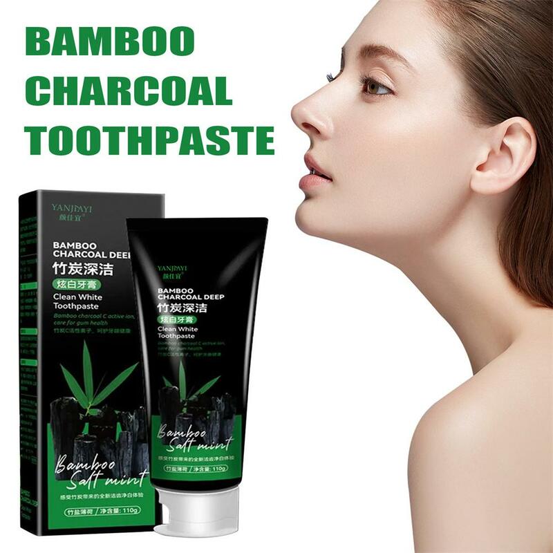 100g Natural Bamboo Charcoal Toothpaste Deep Clean Dispel Smoke Stains Whitening The Black Toothpaste Oral Dental Whitening