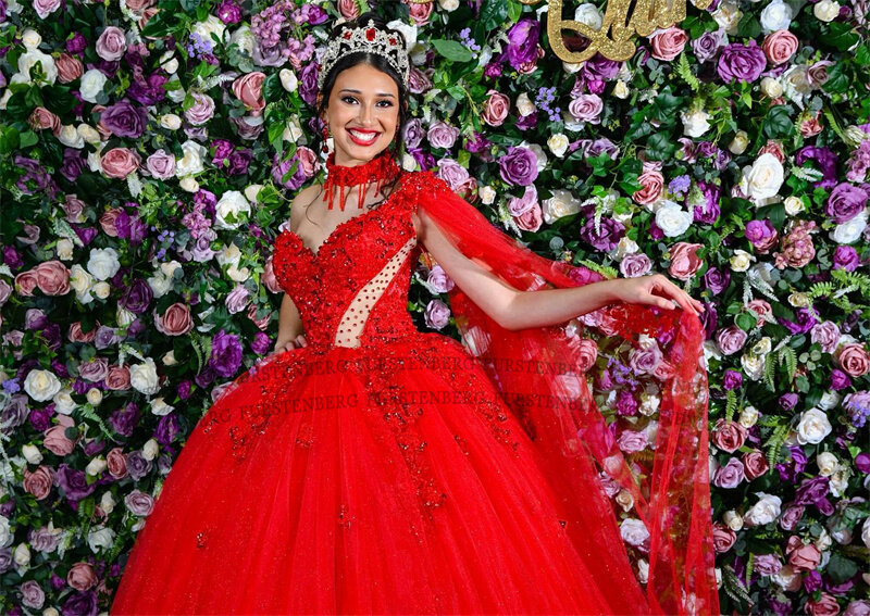 Fanshao trend ige One-Shoulder-Geburtstags feier Abendkleider Strass Applikationen Tüll Falte Vestidos de Baile auf Bestellung gemacht