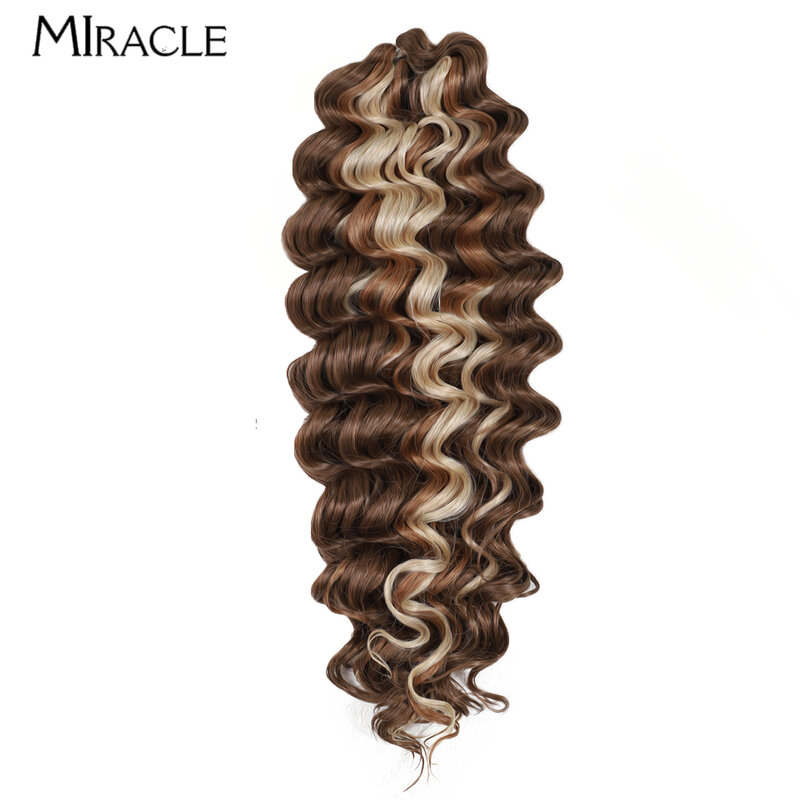 MIRACLE Crochet Hair Extensions 30 Inch 70CM Deep Wave Braiding Hair Bundles Synthetic Crochet Braids Hair Water Wave Fake Hair