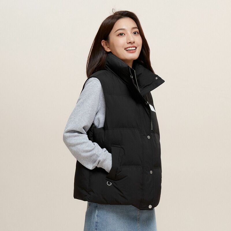 เสื้อกั๊กผ้าคอตตอนสำหรับผู้หญิง, ใหม่ปี2023 MODE Korea เสื้อหนาและให้ความอบอุ่นสำหรับฤดูใบไม้ร่วงและฤดูหนาว