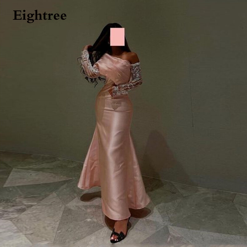 Eightree Pink Vintage Prom Dresses Stain Strapless Abendkleider Dubai Evening Gowns Long Party Event Dress Robes De Soirée 2024