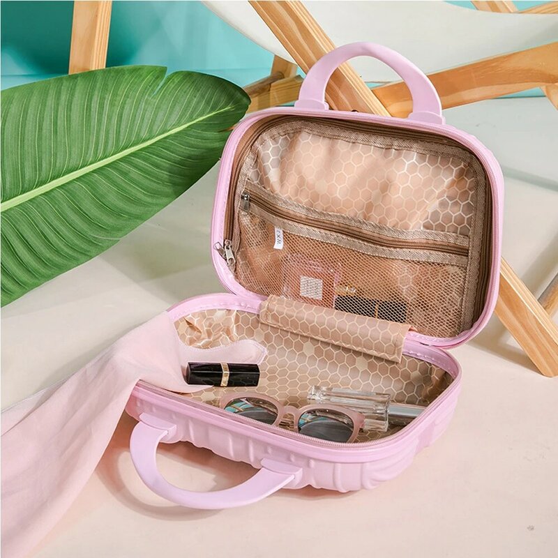 Purple Waterproof Women Small Suitcase Traveling Makeup Bag With Handle 14" Size:31-25-14.5CM