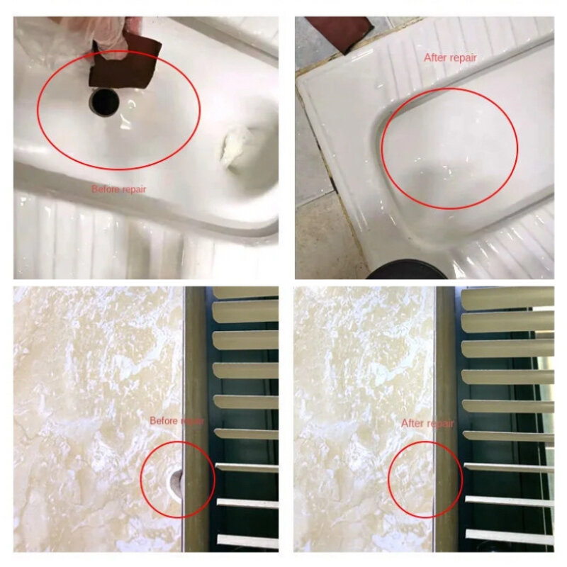Kit agente di riparazione piastrelle pasta piastrelle ceramica porcellana riparazione pavimento in marmo wc lavabo crepa rottura danni frattura riparazione calafataggio