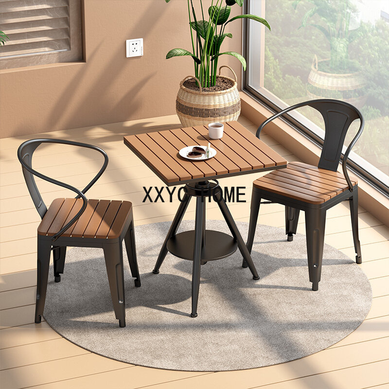 طقم طاولة قهوة شاي مربعة من الخشب الصلب ، كرسي بسيط ، أثاث حديث بسيط ، كرسي ، غرفة معيشة