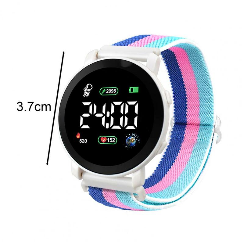 Electronic Watch LED Digital Display Round Dial Adjustable Strap Digital Watch Wristwatch Sport Watch