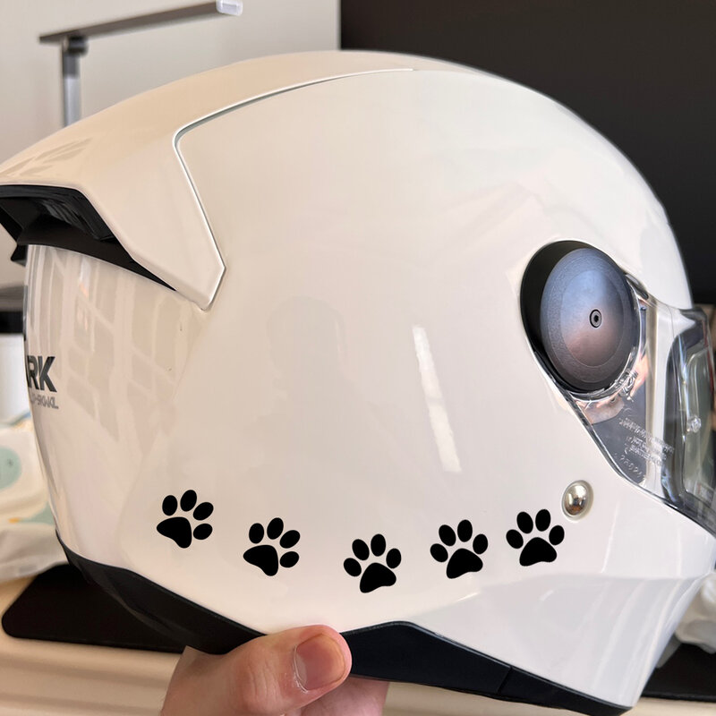 Stiker helm motor motif kaki kucing lucu, stiker Decal aksesori sepeda motor untuk Yamaha R1 R3 MT07 R7 YZF R125 Tenere 700 XMAX