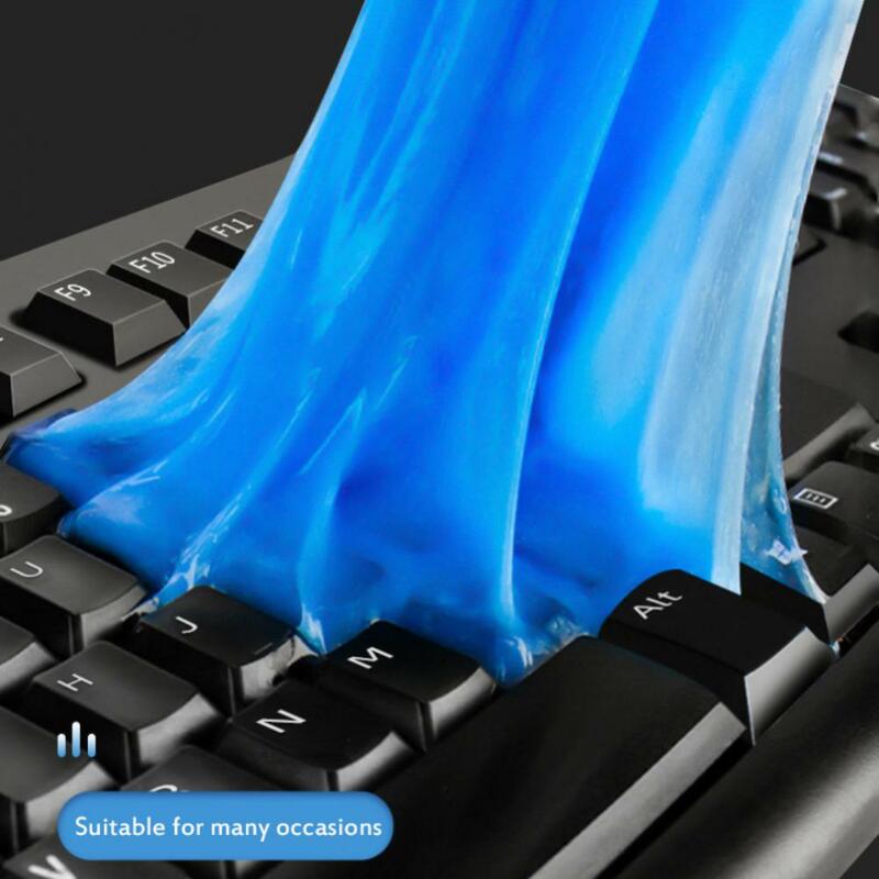 1/2 buah Keyboard pembersih mainan debu tanah liat debu Gel pembersih mobil Gel lumpur dempul Kit USB untuk Laptop lem pembersih