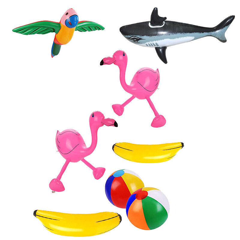 Inflável Flamingo Beach Ball Toys para crianças Brinquedo de flutuador de piscina Evento havaiano Material de festa Decoração de jardim
