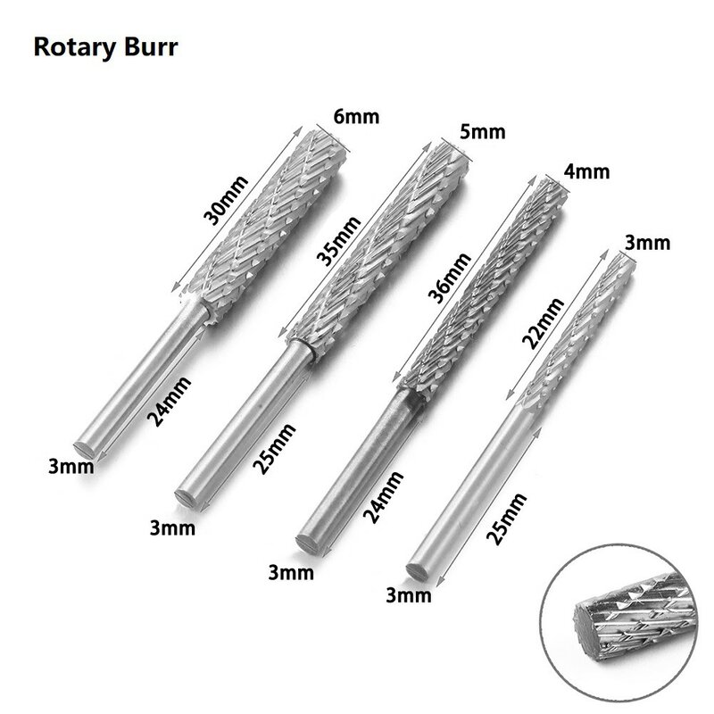 Professional Rotary File Set High-Speed Steel Blades Rotary Burr Tool Precision Machined For Root Tone Wood Carving Power Tool