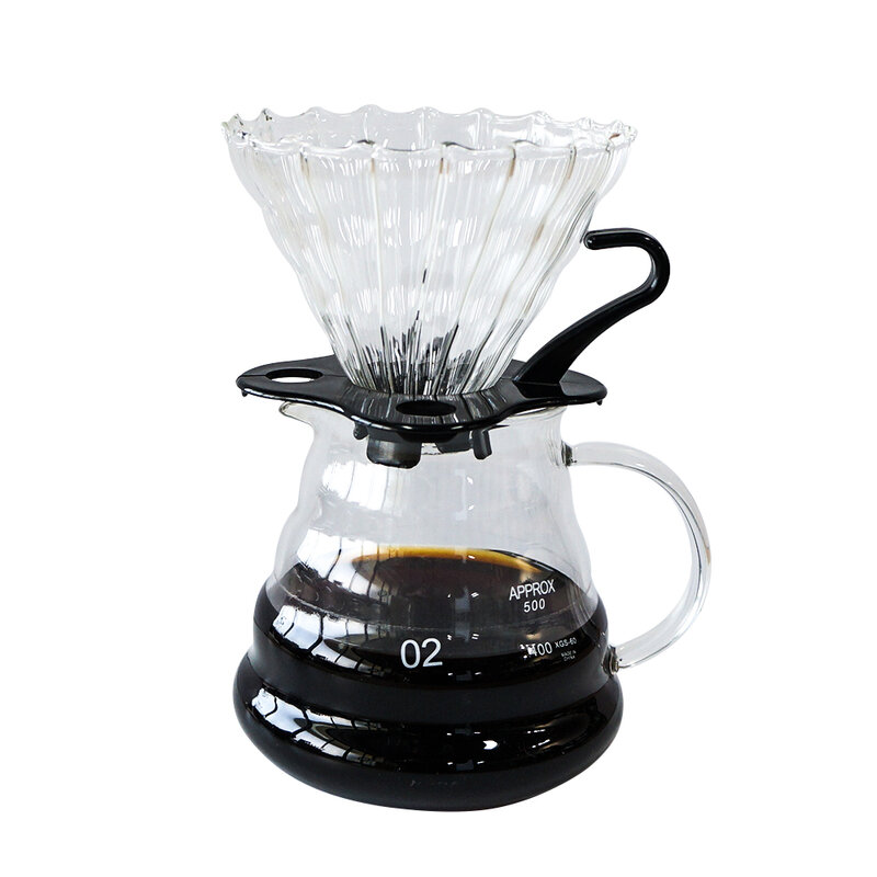 Coffee Dripper Sharing Pot Set Coffee Server Compact Portable Clear Glass Manual Drip Coffee Filter Cup Coffee Brewing Tool