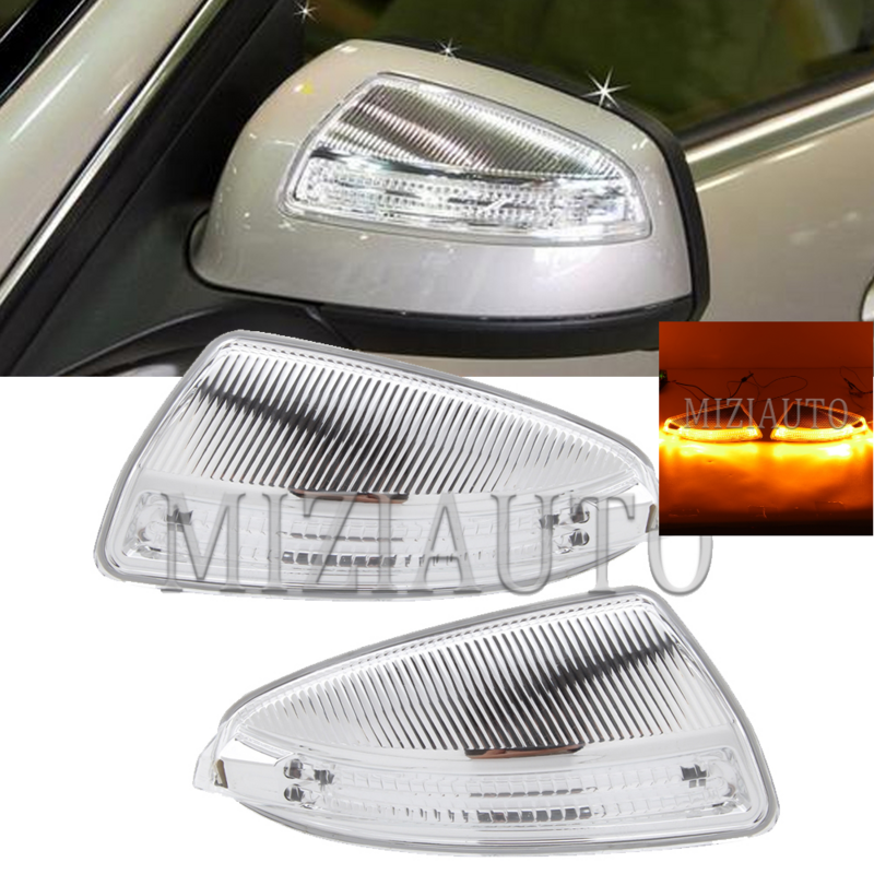 Lampu sinyal belok cermin spion LED, sayap pintu c-class untuk Mercedes Benz W204 W164 ML300 ML500 1 buah